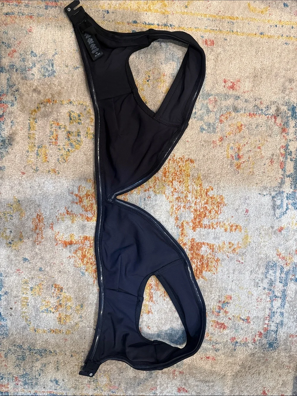SKIMS Black V-Neck Bikini Top